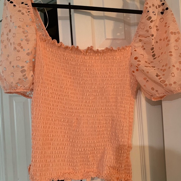 Puffed sleeve tops Black/Coral/Mint - Picture 3 of 4